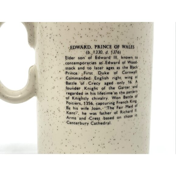 Warwick Castle Souvenir Mug Black Prince Edward Plantagenet Prince of Wales Vtg - Picture 6 of 12